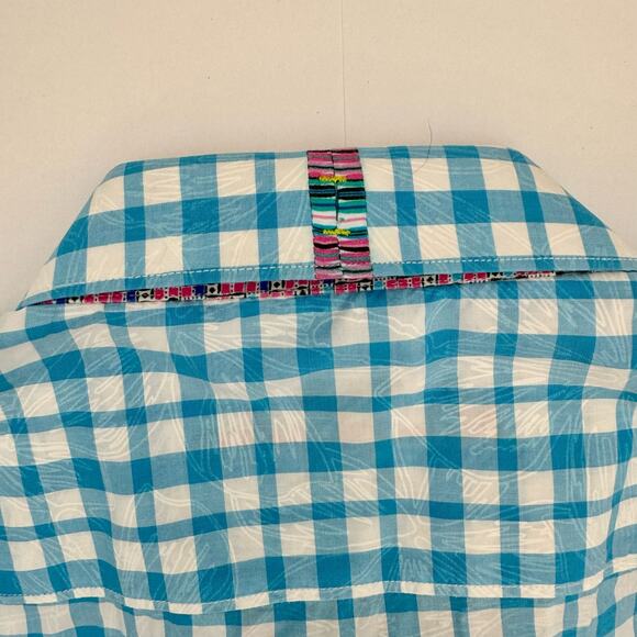 Robert Graham Gingham Short Sleeve Shirt Button-Down Cotton | Men's Size XL - Picture 9 of 12